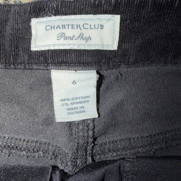 Charter Club black Wide Leg Corduroy Pants Size 6 - Picture 2 of 7